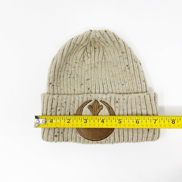 Star Wars Rebel Alliance Hat Beanie One Size Beige Cuffed Knit Embroidered Patch - Picture 7 of 10